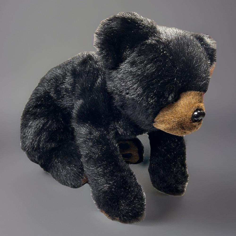 New The Bearington Collection‎ Black Bear Cub Weighted Sits Plush Stuffed Animal - Picture 3 of 12